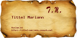 Tittel Mariann névjegykártya